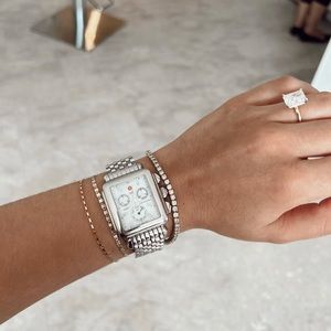 Michele Deco Diamond Stainless Steel Watch